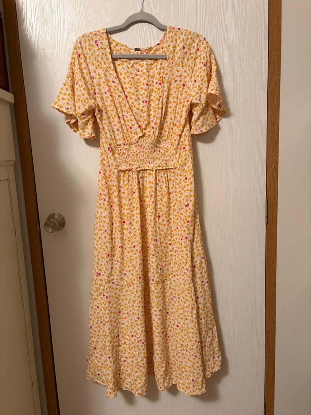 Free People In Full Bloom Flowy Midi Dress Size Large - Picture 2 of 10